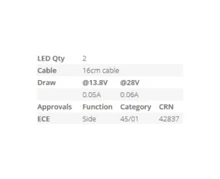 LED Autolamps 42ARM Red & Amber Side Marker - Each
